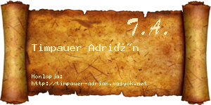 Timpauer Adrián névjegykártya