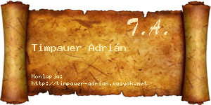 Timpauer Adrián névjegykártya